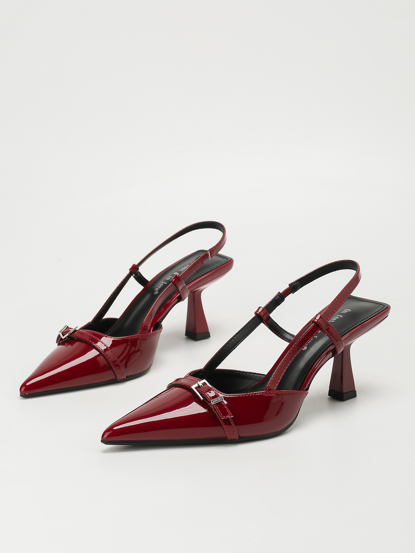 Casual Sandal Leather - Women's Patent Leather Pointed Toe Slingback