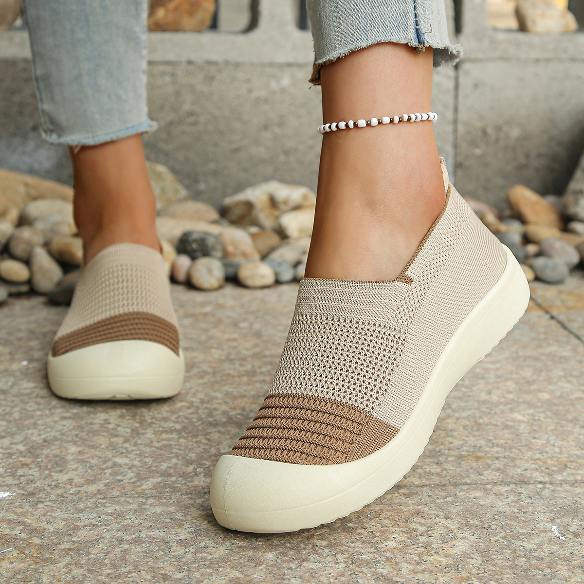 Espadrille Slip On - Women's shoes Women's Retro Dual-tone Slip-on