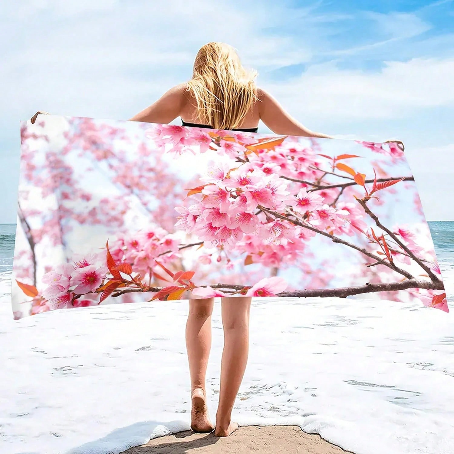 Beach Towel Large - Pink Ry Bloms Sand Free Beach