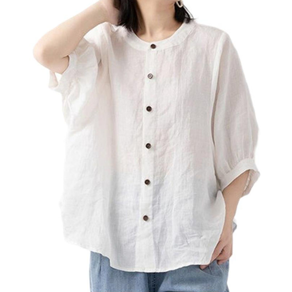 Linen Shirt Breathable - Casual Long Sleeve Cotton Linen Blouses