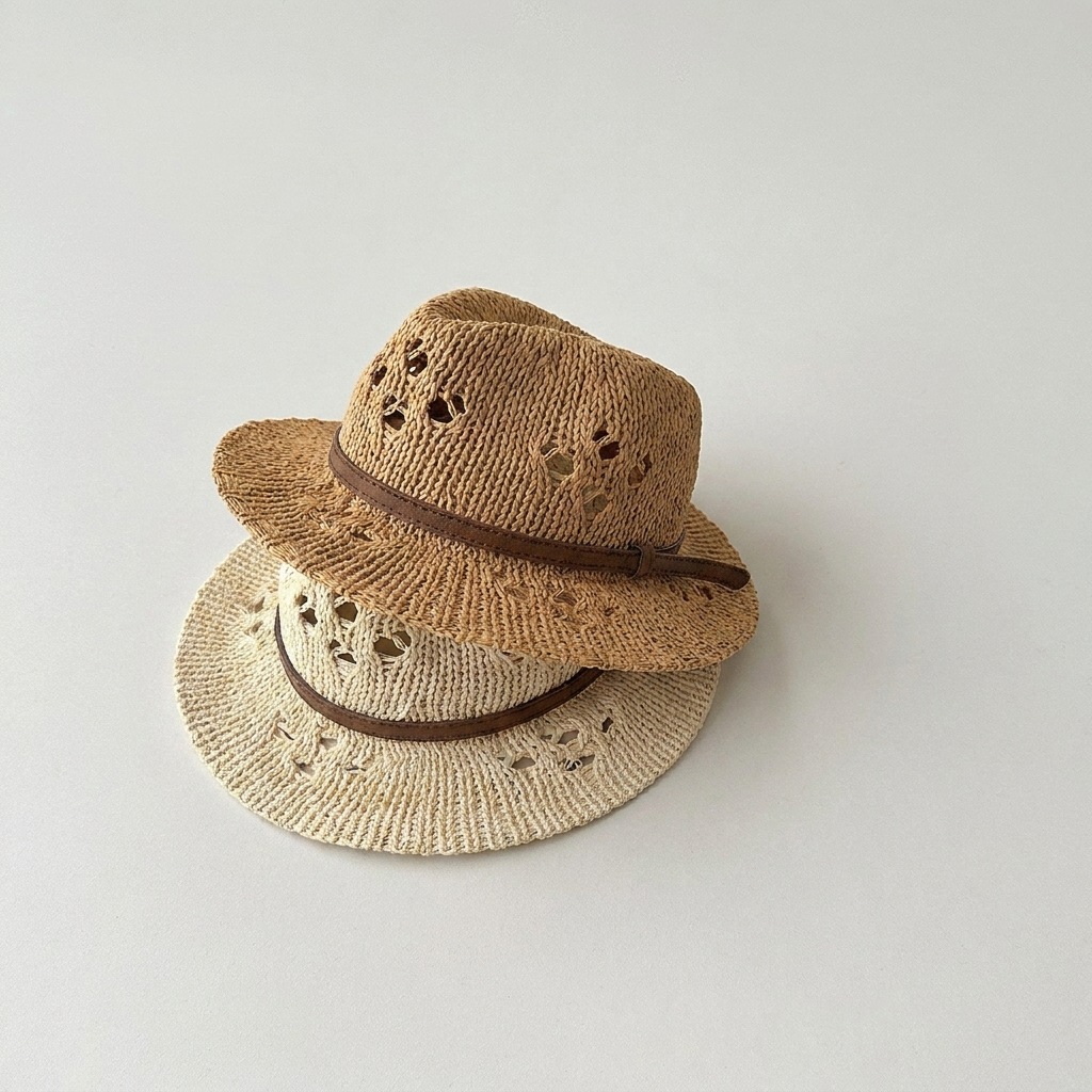 Bucket Hat Straw - MILANCEL Summer Kids Straw Hat 48-51CM