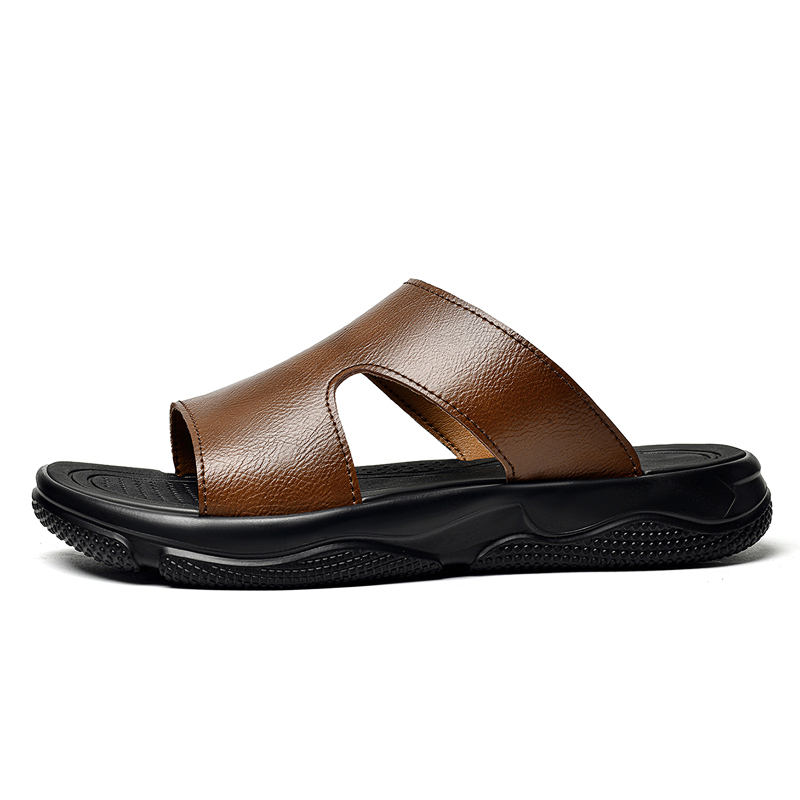 Men's Leather Slide Sandals No – Flip Flop Leather Men Bewertung und Preis