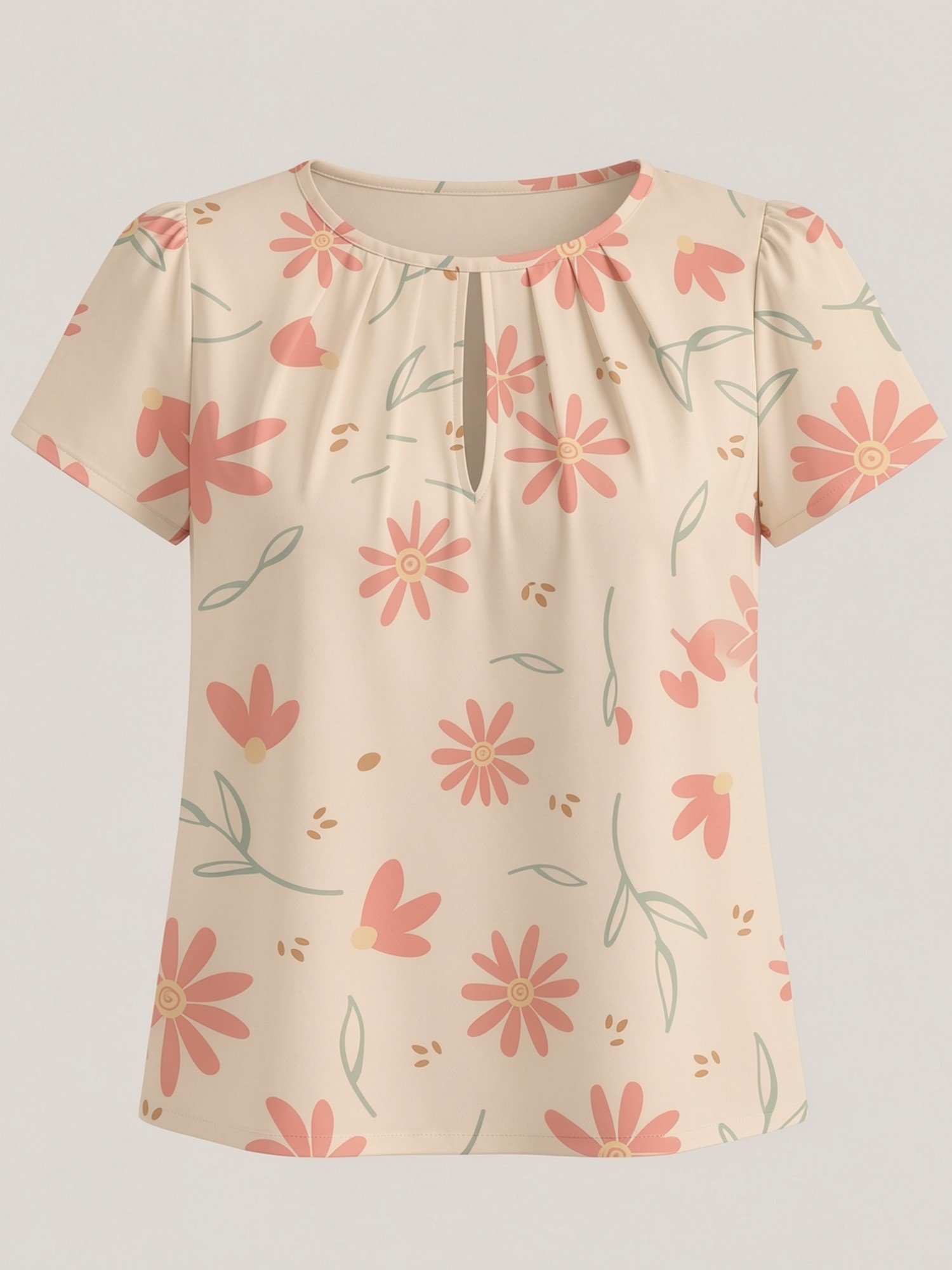 2026 New Women's Round Neck El – Resort Shirt Floral Bewertung und Preis