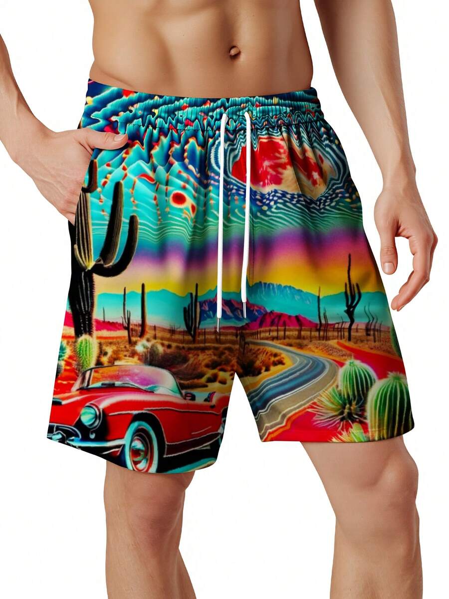 Mens Desert Scene Swim Trunks  – Swim Trunk Quick Dry Bewertung und Preis