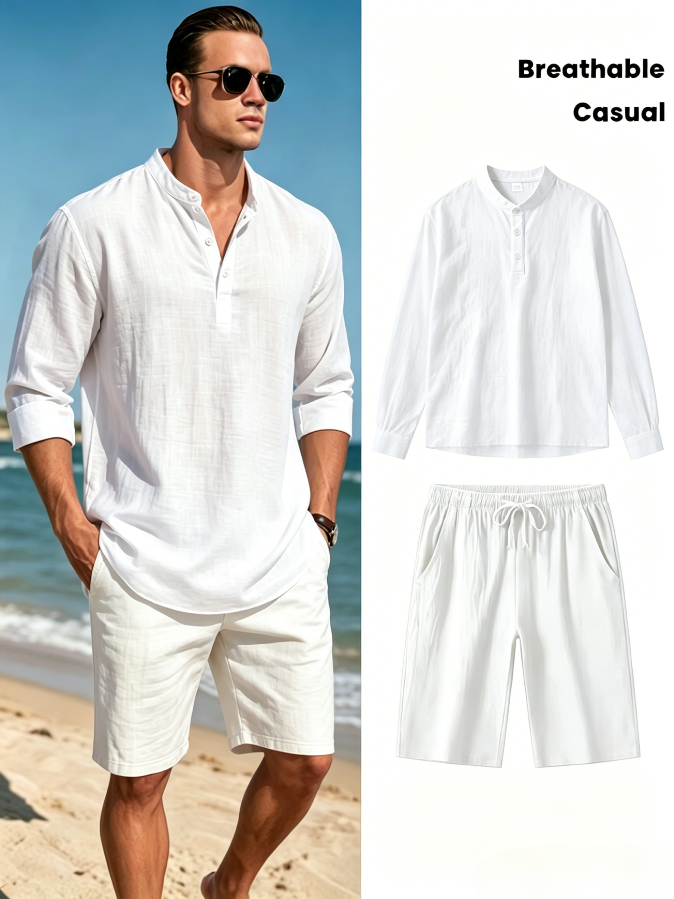 mens cotton linen henley shirt – Short Linen Drawstring Bewertung und Preis