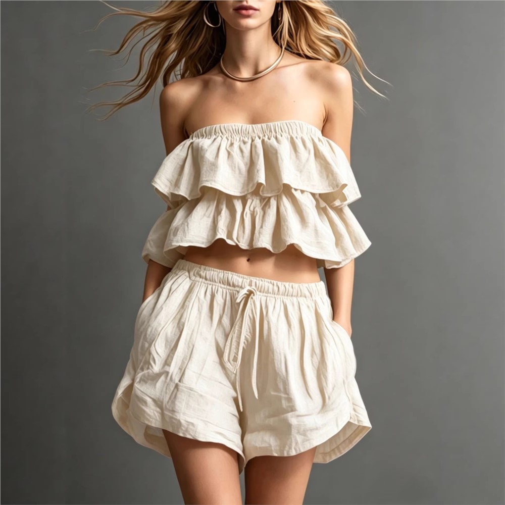 Ruffled Chest-wrapped Short To – Short Linen Drawstring Bewertung und Preis