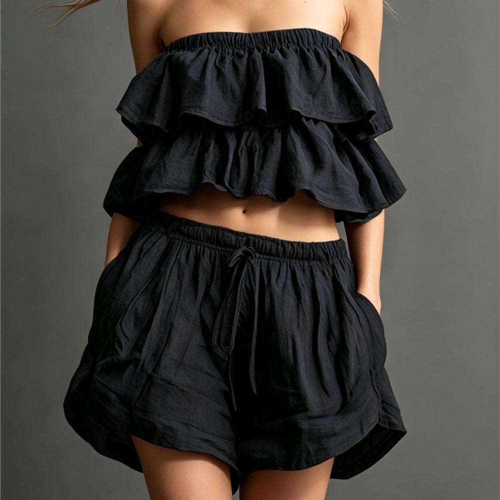 Ruffled Chest-wrapped Short To – Short Linen Drawstring Bewertung und Preis