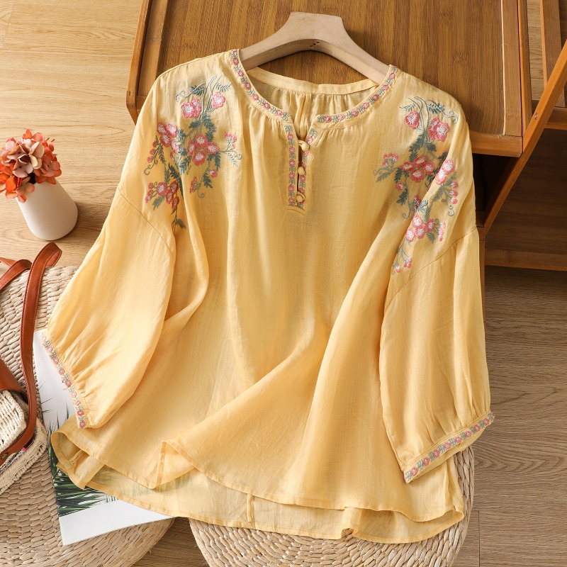 Chinese Style Women's Clothing – Linen Shirt Breathable Bewertung und Preis