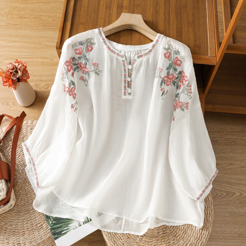 Chinese Style Women's Clothing – Linen Shirt Breathable Bewertung und Preis