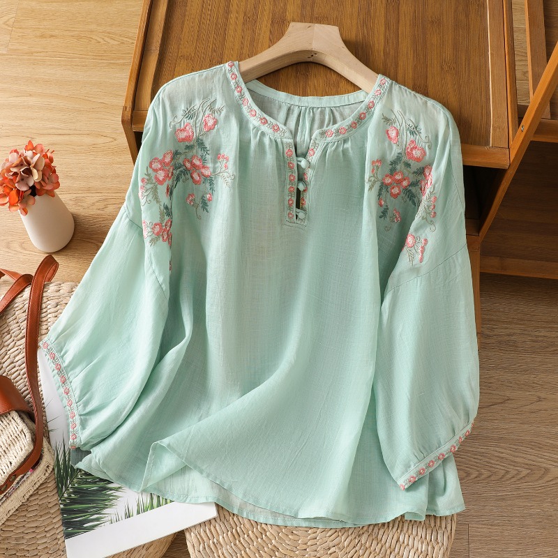 Chinese Style Women's Clothing – Linen Shirt Breathable Bewertung und Preis