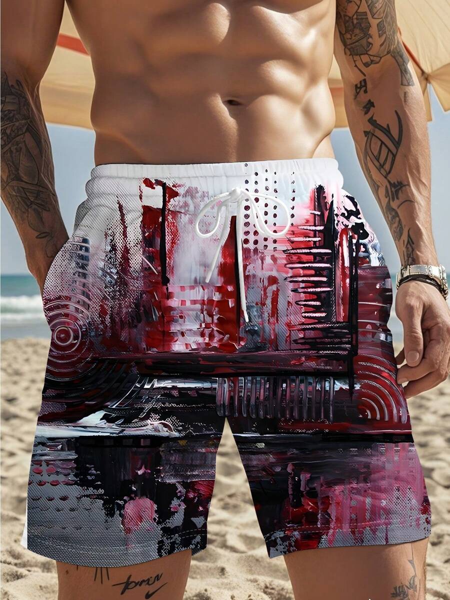 Mens Abstract Print Beach Shor – Swim Trunk Quick Dry Bewertung und Preis