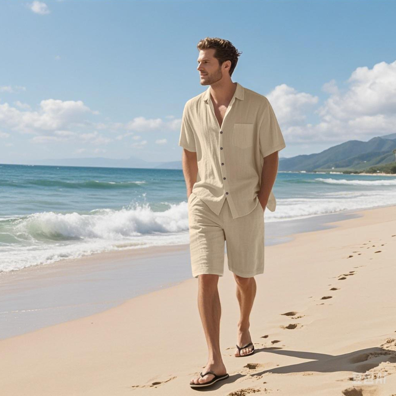 High-End Men's Summer Shorts S – Linen Shirt Breathable Bewertung und Preis