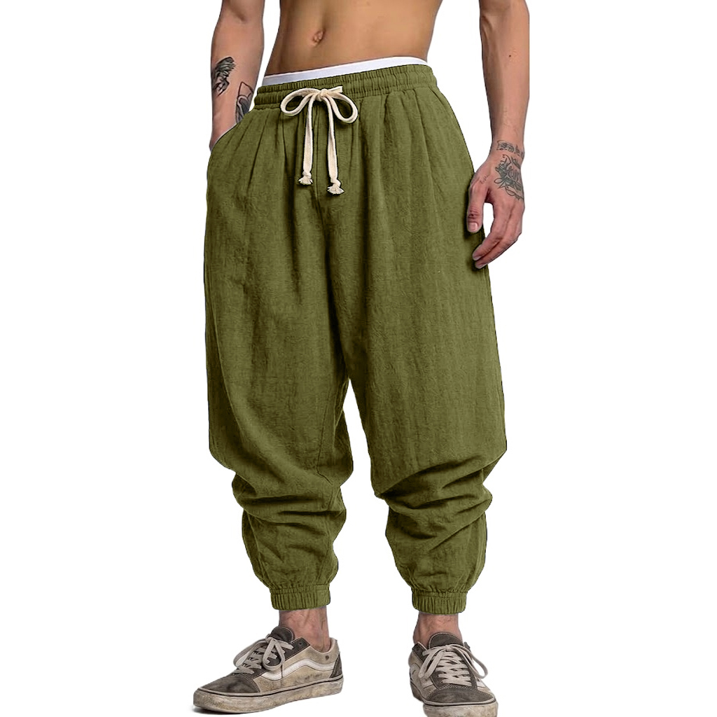Korean Cotton Linen Trousers A – Short Linen Drawstring Bewertung und Preis