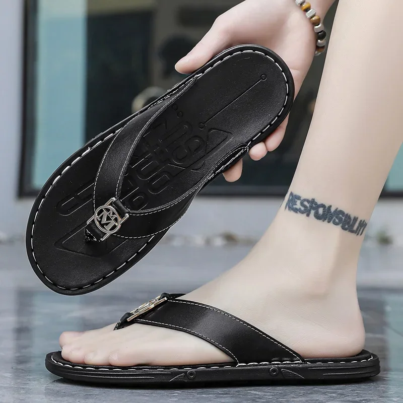 Men's Flip-flops Solid Color w – Flip Flop Leather Men Bewertung und Preis