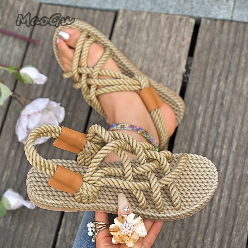 Women's Braided Rope Flat Sand – Espadrille Slip On Bewertung und Preis