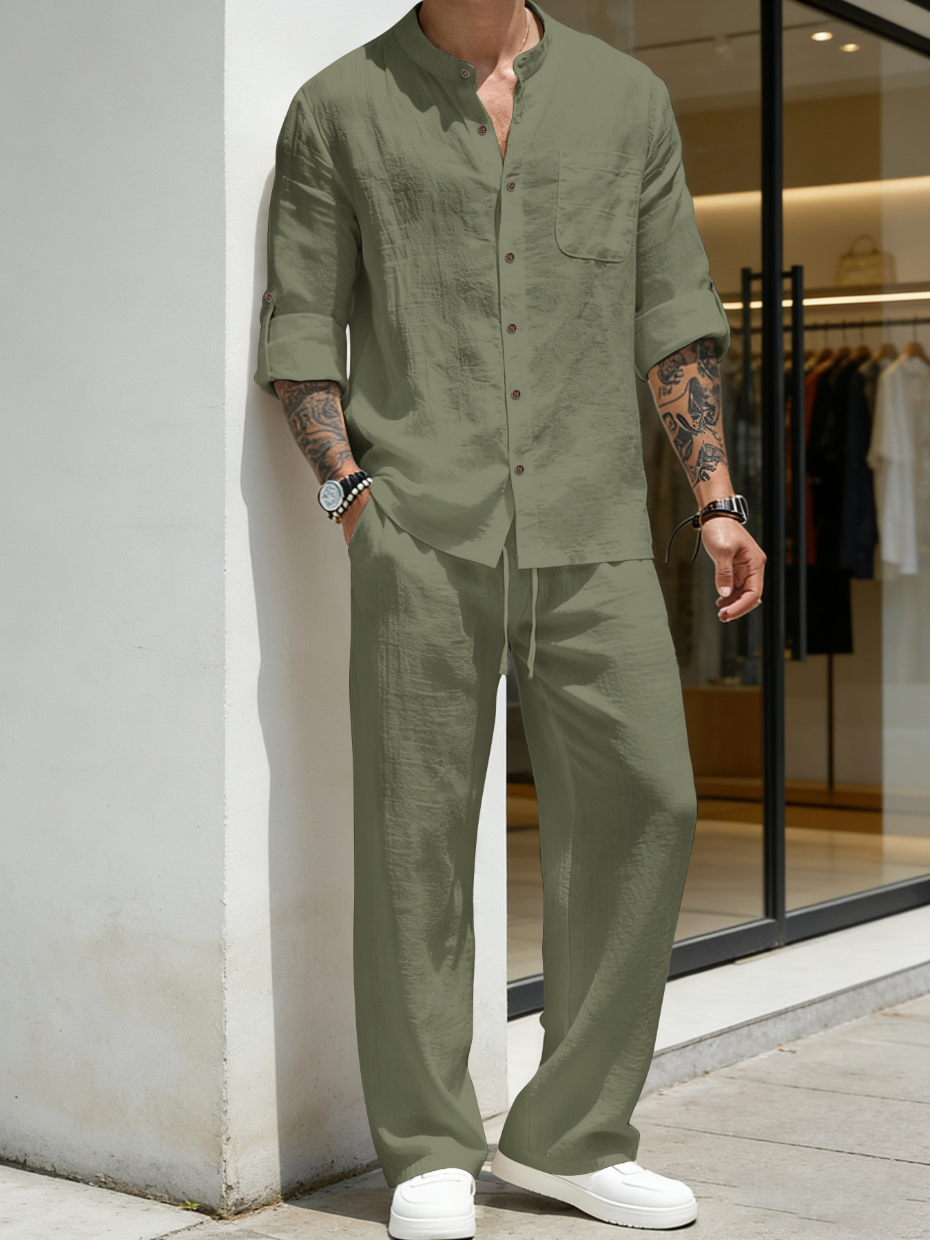 Suit Loose Linen Long Sleeve S – Linen Shirt Breathable Bewertung und Preis