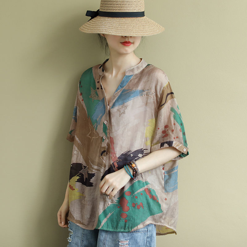 Chinese Vintage Style Women's  – Linen Shirt Breathable Bewertung und Preis