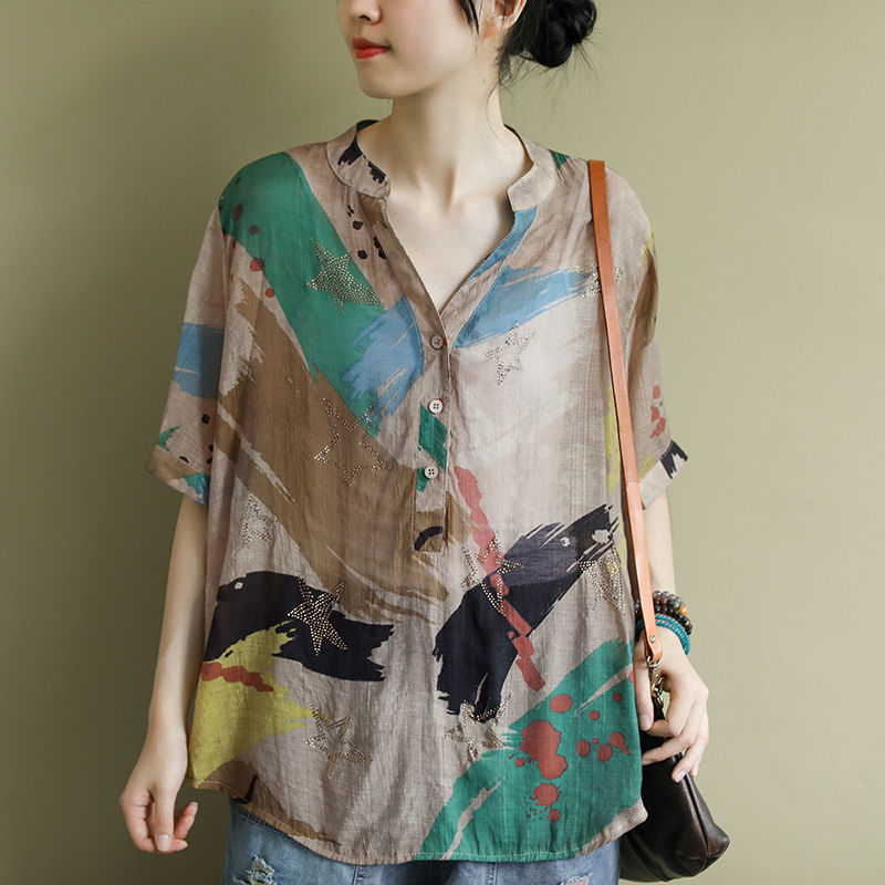 Chinese Vintage Style Women's  – Linen Shirt Breathable Bewertung und Preis