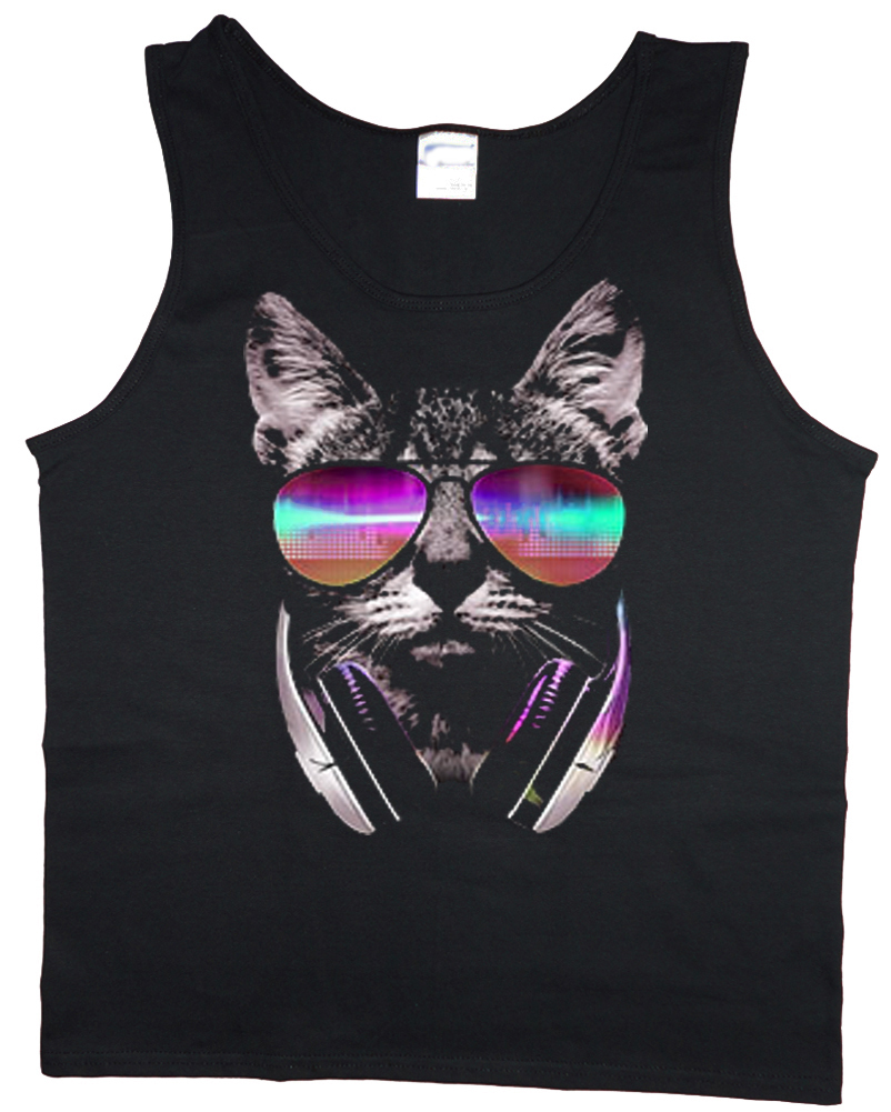 Funny DJ cat design sleeveless – Tank Top Muscle Bewertung und Preis