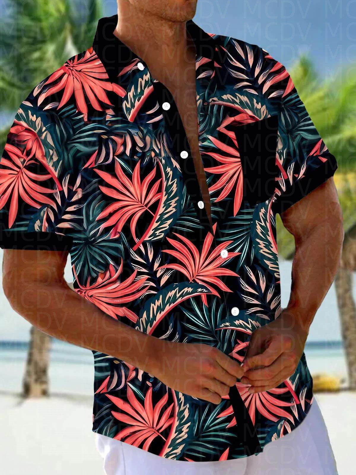 Flag Pattern Style Men's Hawai – Shirt Camp Collar Bewertung und Preis