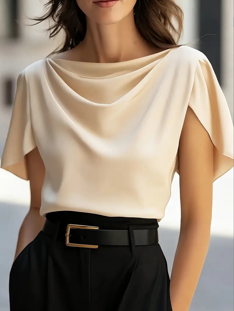 Elegant Draped Collar Butterfl – Shirt Camp Collar Bewertung und Preis