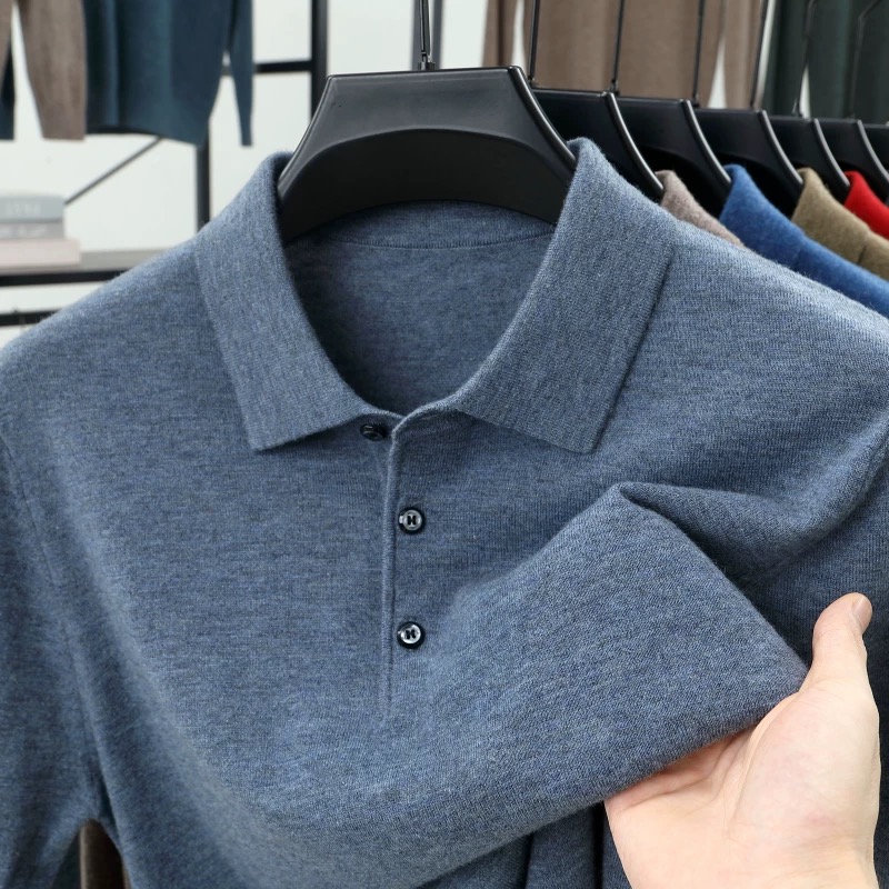 Fashion luxury knitted long sl – Polo Shirt Pique Bewertung und Preis