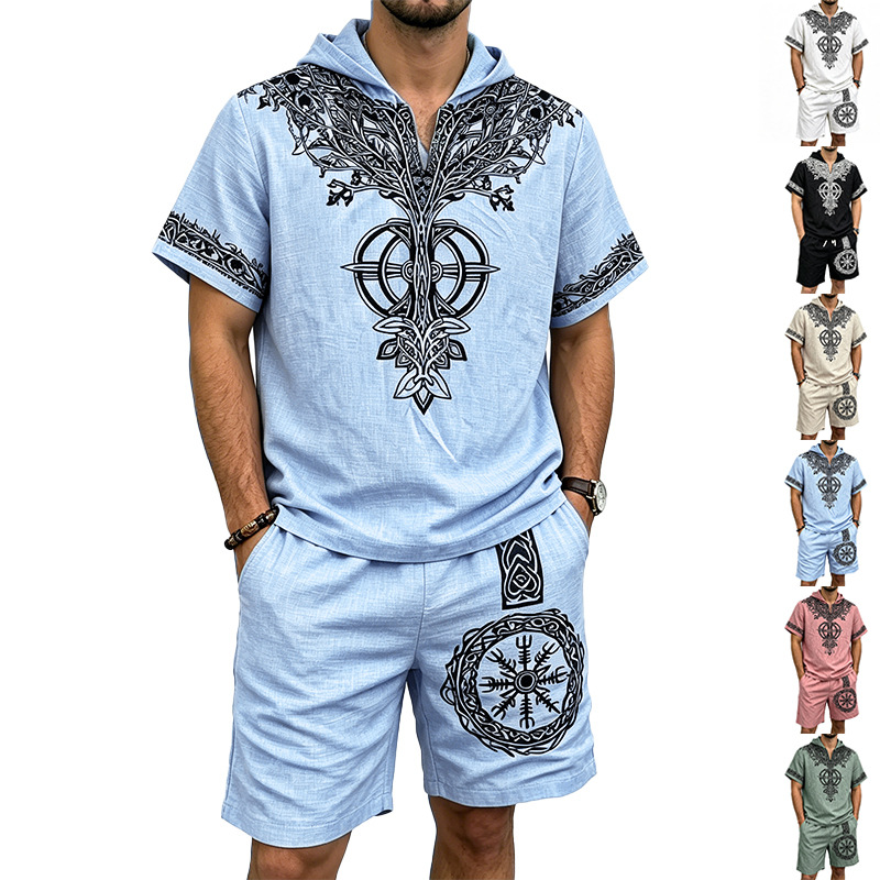 Men Linen Look Viking Tree Pri – Short Linen Drawstring Bewertung und Preis