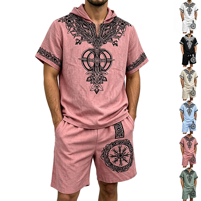 Men Linen Look Viking Tree Pri – Short Linen Drawstring Bewertung und Preis
