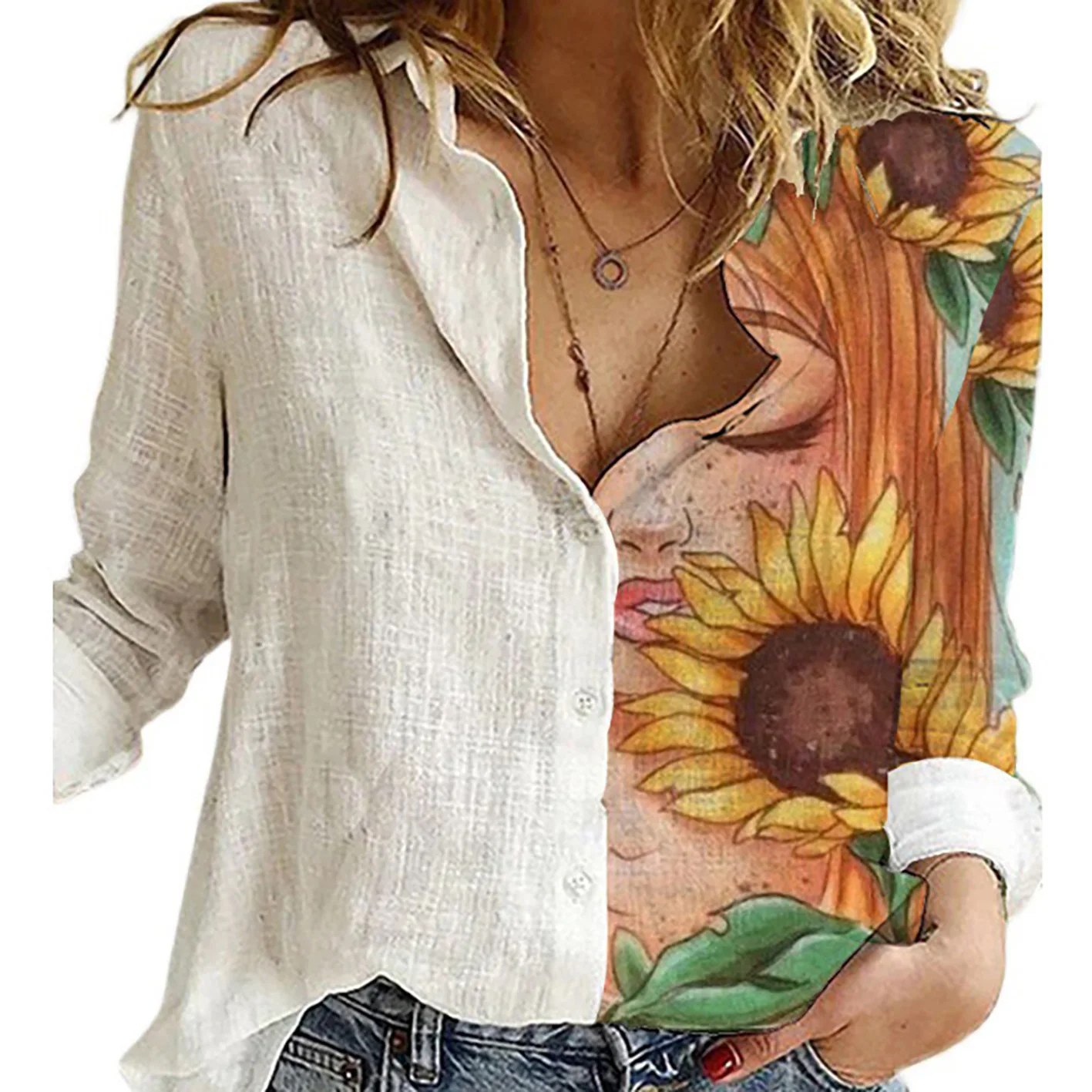 Women Spring And Autumn Long S – Shirt Camp Collar Bewertung und Preis