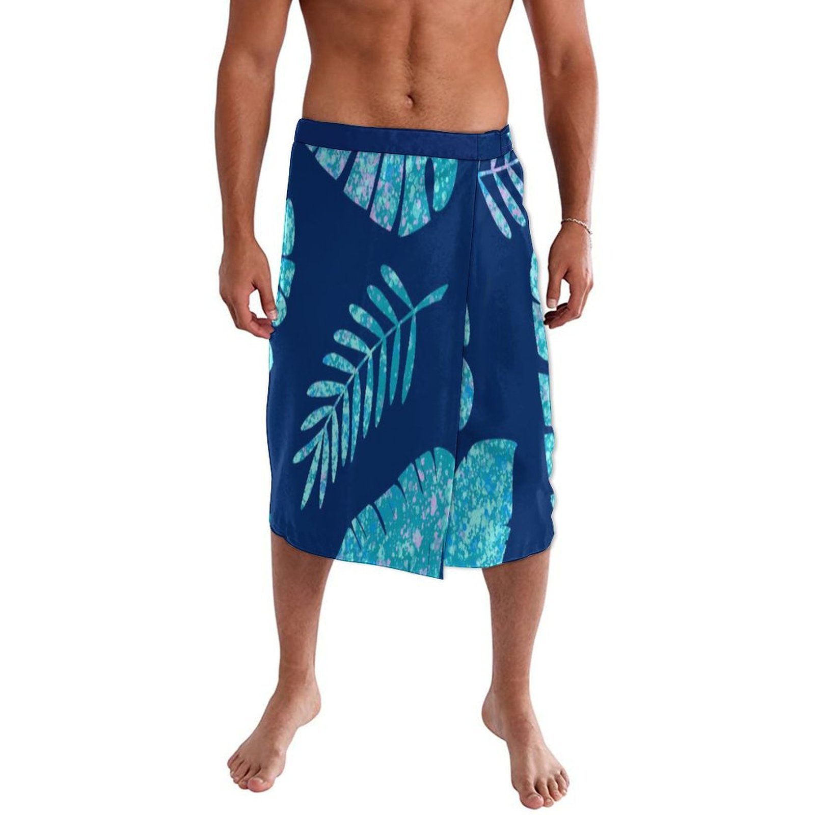 Blue Floral Polynesian Beach W – Sarong Men Wrap Bewertung und Preis