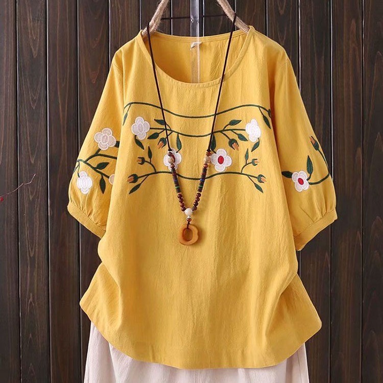 Plus-size Women's Spring and S – Linen Shirt Breathable Bewertung und Preis