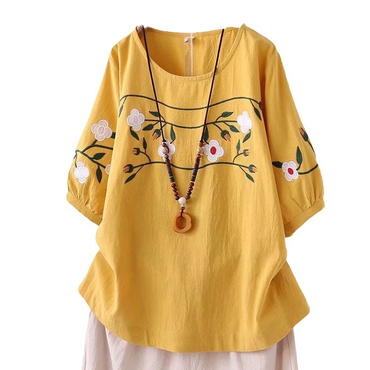 Plus-size Women's Spring and S – Linen Shirt Breathable Bewertung und Preis